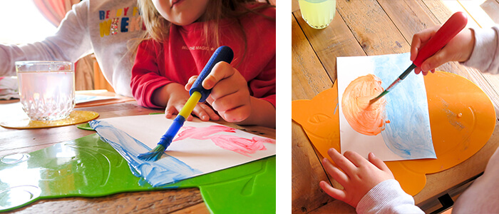 Children's Table Mats Protecting the Table form Paint as Children Play