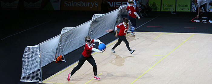 Goalball Paralympic Sport Being Played-long image