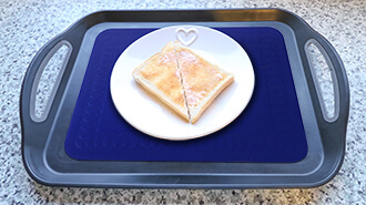 Non-Slip Table Mat at Physical Therapy clinic for self eating-feeding