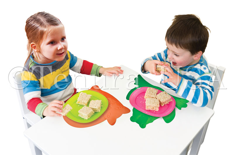 frog and cat anti slip mats on table