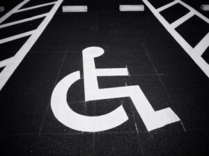 Wheelchair Symbol Painted on Floor