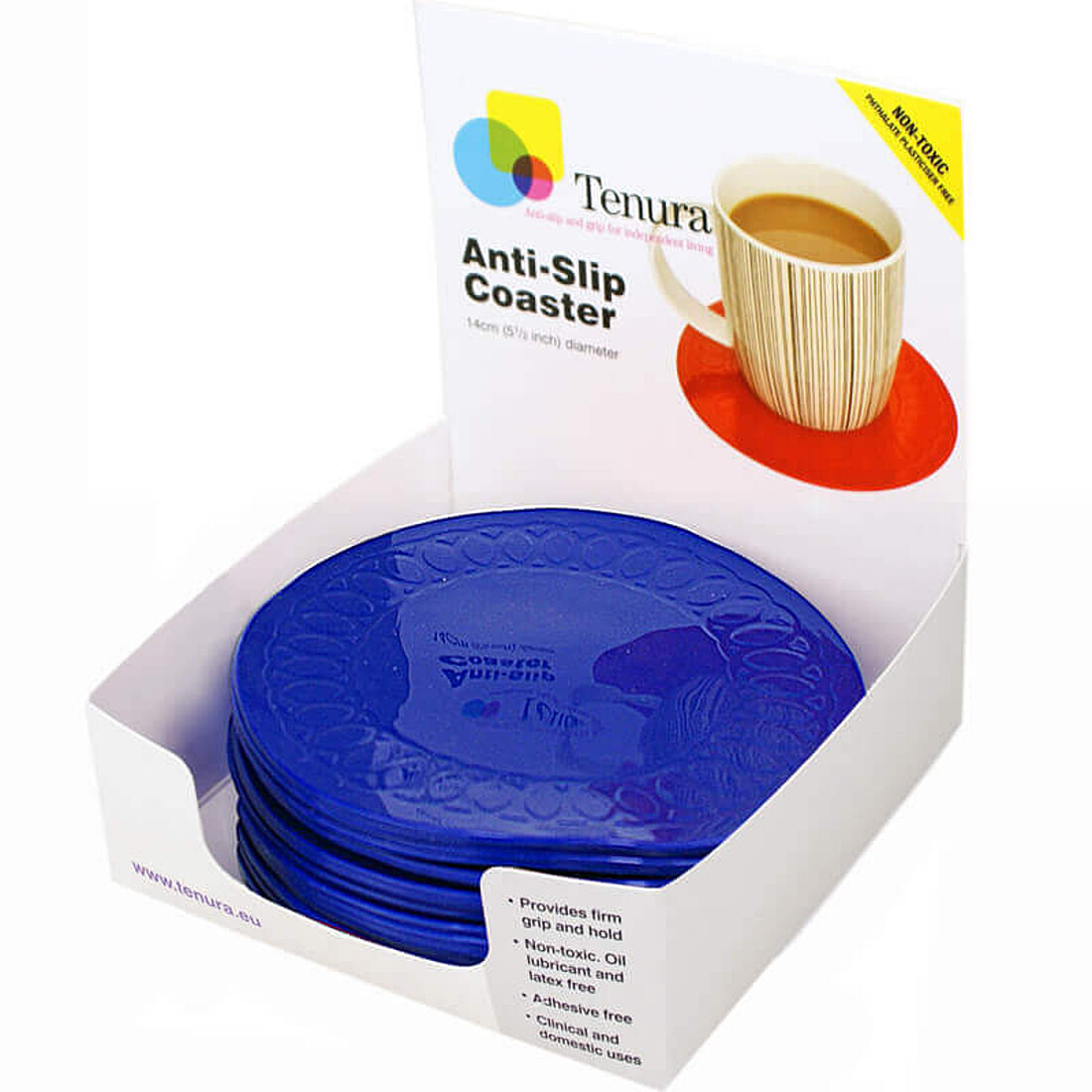 Tenura Anti-Slip Silicone Rubber 14cm Round Coaster Bulk Pack of 25 - Image 3