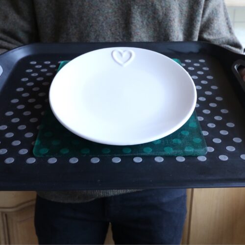 T-EG-2 Green Extreme Mat Used as a Tray Liner with Plate-1